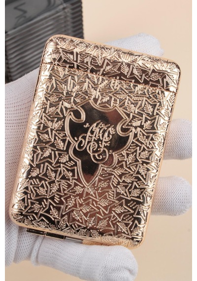 İşlemeli Retro Tasarım Metal Sigara Tabakası Altın Sarısı 23bm923ksr02 - 512923712