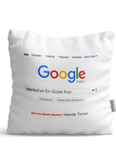 Kişiye Özel Google Şehrin En Güzel Kızı Saten Yastık - 1
