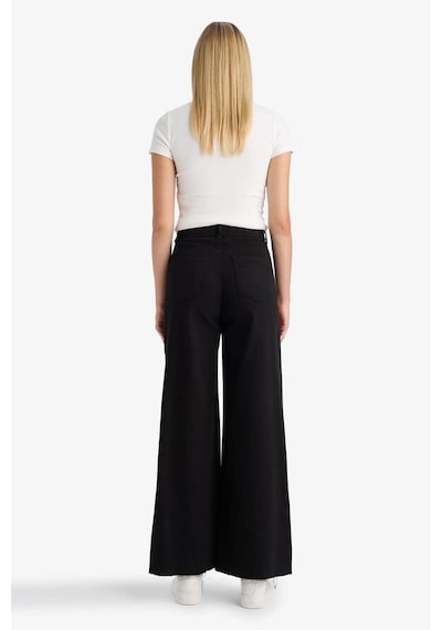 Defacto Wide Leg Normal Bel Standart Boy Gabardin Pantolon E4381ax25aubk81 Siyah