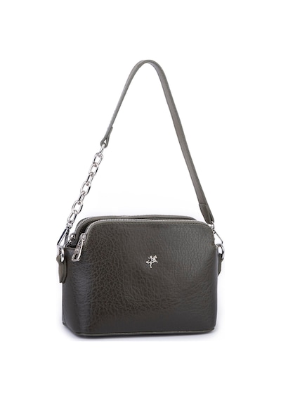 Nas Bag Kadın Sade Şık Omuz Ve Çapraz Zincirli Ve Uzun Çift Askılı 20x15 Cm Haki Victoria