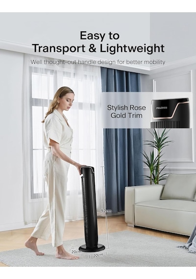 Ayrex Pelonıs Kule Fan, Uzaktan Kumanda, 38db Fısıltı Sessizliği, 5 Hız Kademesi Ve 4 Mod, Led Ekran, 15h Zamanlay