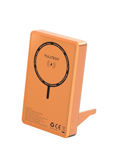 Fulltech Fp50 Magsafe Wireless Powerbank Turuncu 10000mah 20w Lcd Ekranlı Standlı Taşınabilir Şarj C