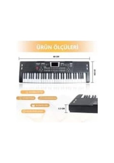 Dailytech 61 Tuşlu Dijital Klavye Piyano, Usb Bağlantılı Elektronik Piyano, Taşınabilir Müzik Aleti, Çocuk Ve Büyükler İçin Profesyonel Müzikal Oyuncak