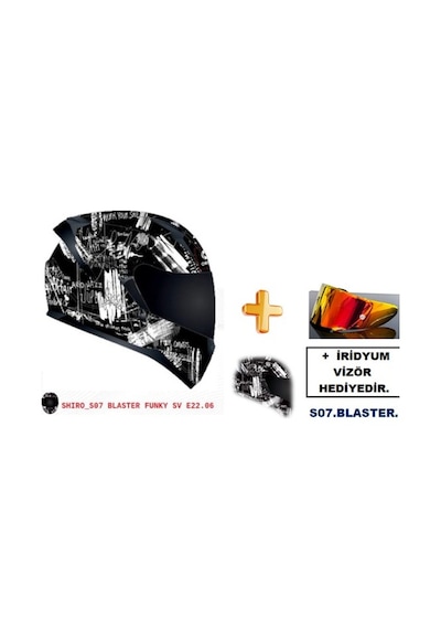 Shıro 5072 S07 Kask Ff 667 Blaster Funky Sv M 5758 Siyah