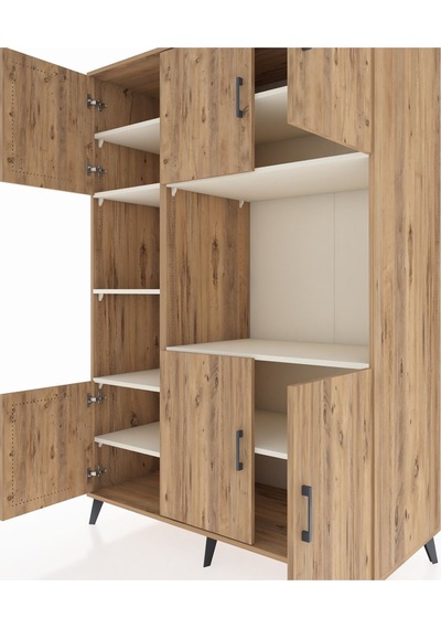 Kronos Dolap 9 Raflı 6 Kapaklı 132x59x195 Çam-çam/aytaşı Çam
