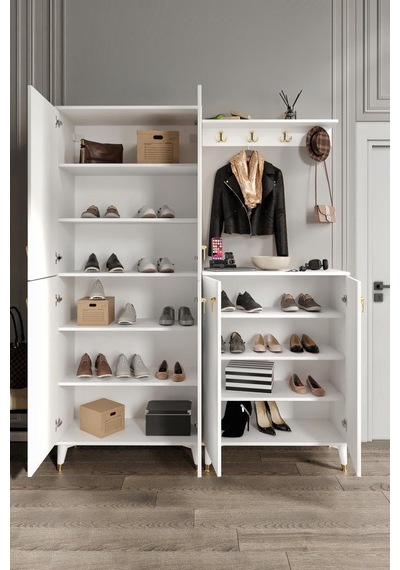 Simple Prt6190 Portmanto Vestiyer Beyaz Gold