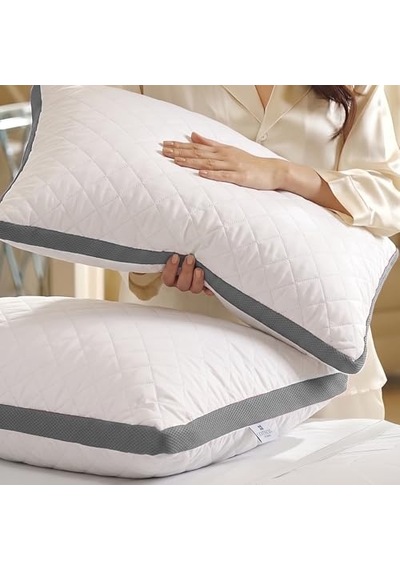 Cotpoly Home Klimalı Yastık 50x70 Cm - Hava Sirkülasyonlu Kapitone Mikrofiber Dış Kılıf 850 Gr Silikon Dolgulu Ortopedik Uyku Yastığı 2'li Gri Cotpoly Home Klimalı Yastık 50x70 Cm - Hava Sirkülasyonlu Kapitone Mikrofiber Dış Kılıf 850 Gr Silikon Dolgulu Ortopedik Uyku Yastığı 2'li Gri