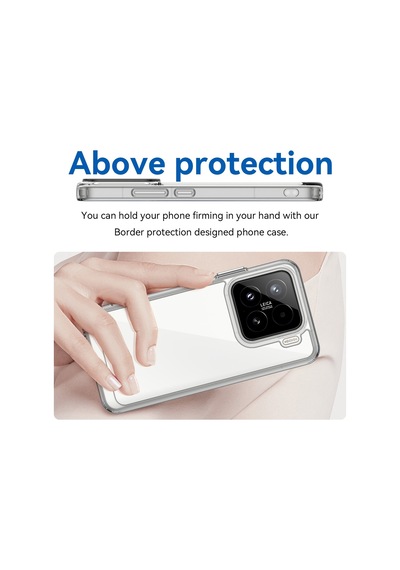 Caseonn Xiaomi 15 Kılıf Kamera Korumalı Darbe Emici Şeffaf Arka Kapak Tam Şeffaf