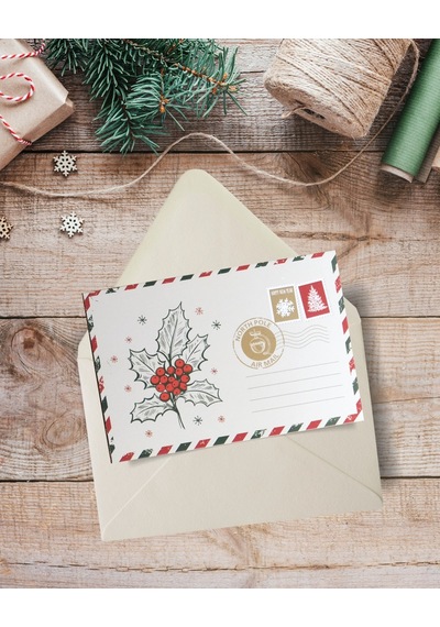 Yılbaşı Kokina Temalı Kartpostal Seti, Yeniyıl, Noel, Tebrik Ve H