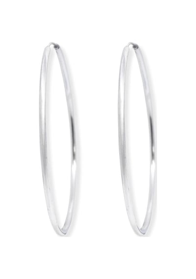 Oya Silver Gümüş Halka Küpe 3mm Kalınlık-6.5x6.5cm