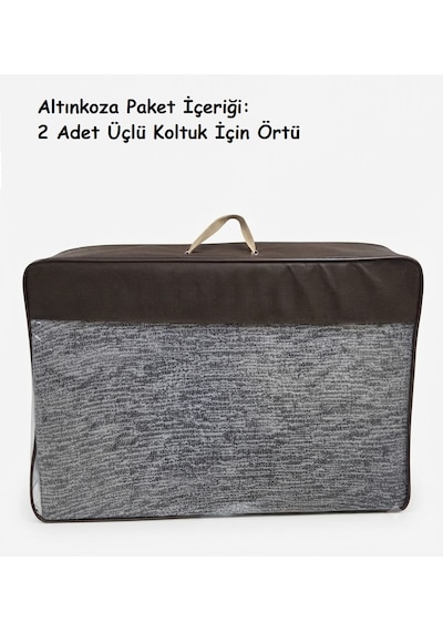 Altınkoza Still Jakarlı Streç Maxi Koltuk Örtüsü 3+3 -gri