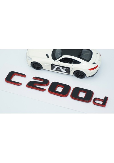 Dk Tuning C 200d Bagaj Kırmızı Siyah Abs Yazı Logo Benz İle Uyuml