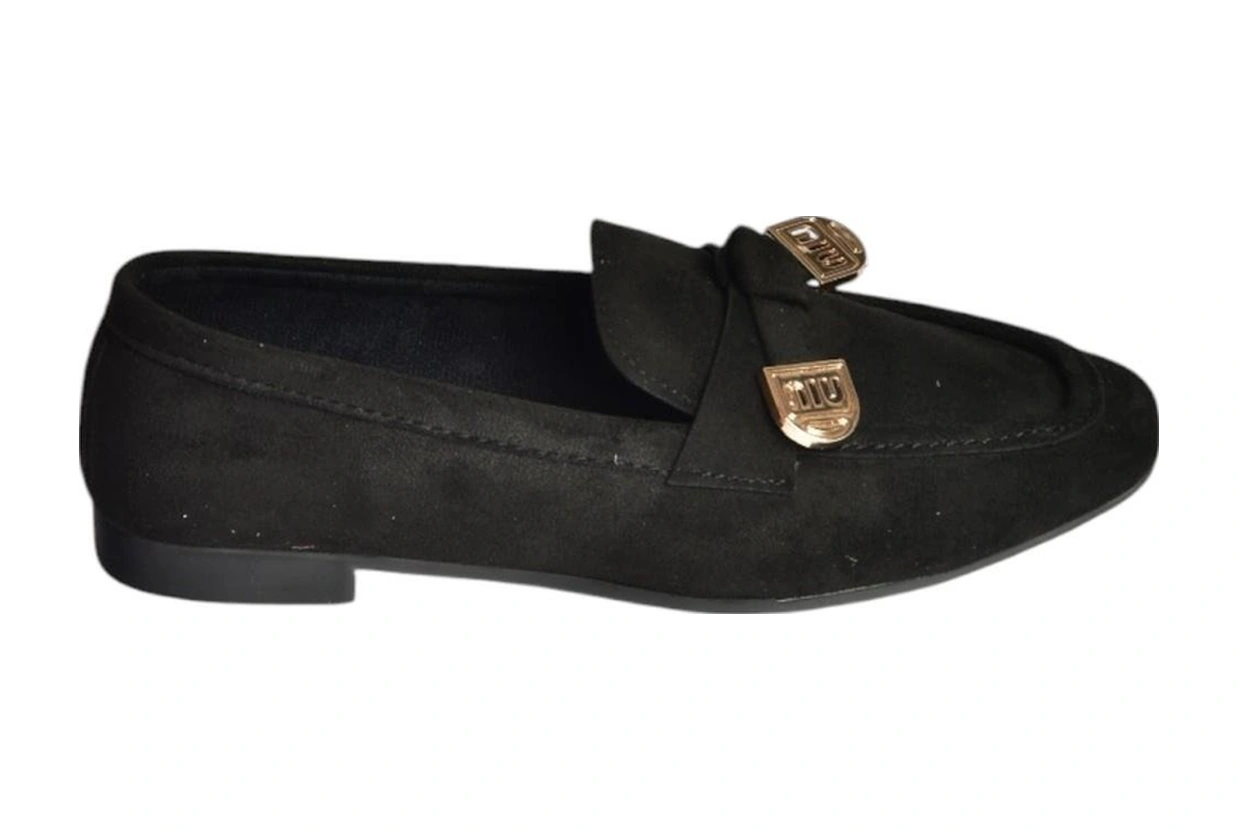 Fox Shoes V250017402 Siyah Süet Günlük Kadın Ayakkabı Siyah-süet