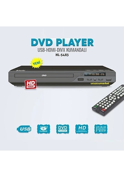 Dvd Player Usb-hdmı Kumandalı Hd Dvd/dıvx Player