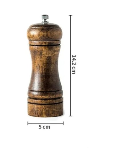 Ahşap Baharat Tuz Öğütücü Değirmen Tuzluk Baharatlık 14 Cm Tek Ad