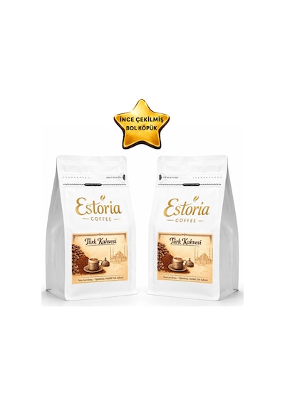 Türk Kahvesi 2x250g Öğütülmüş Kahve 500g İnce Öğütülmüş