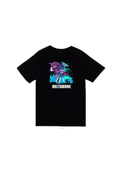 Deltarune Oyun Baskılı Unisex %100 Pamuk Siyah T-shirt SIYAH