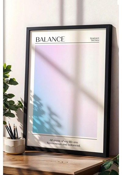 Balance Aura Çerçeveli Tablo Mavi Pembe Aura Enerji Renkleri Gradient Gallery
