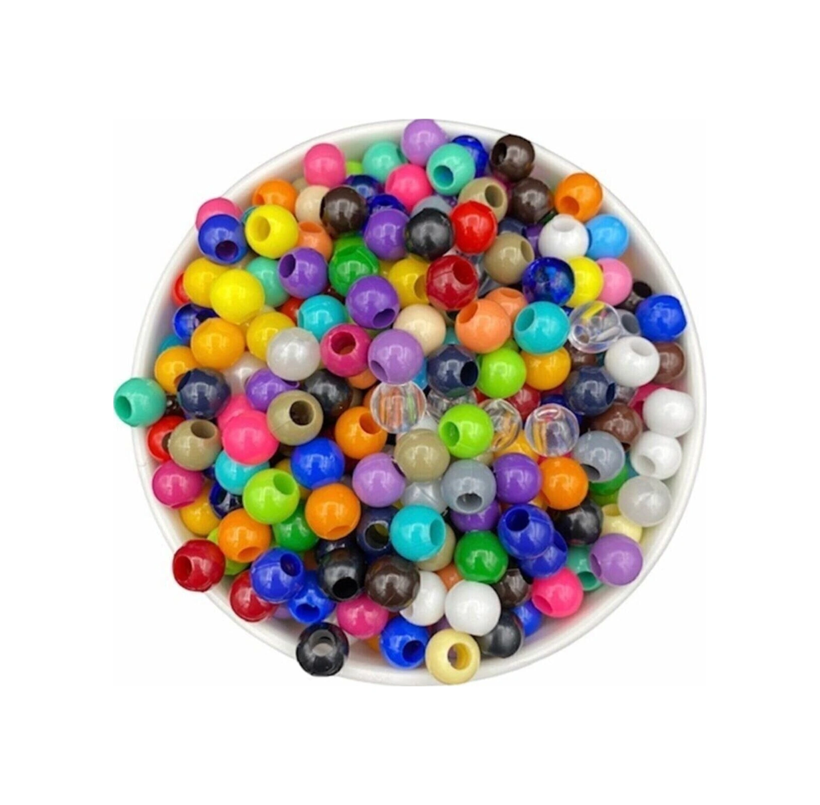 10 Mm Karışık Renk Plastik Boncuk 150 Adet Dekor / Takı / Kuzu Boncuğu -