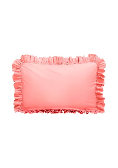 Fırfırlı Yastık Kılıfı Tek Kişilik 50x70 Cm 1 Adet %100 Doğal Pamuk 18 Farklı Renk Seçeneği Flamingo Pembe