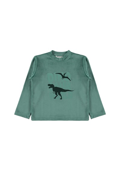 Dorka Golsut Dinazor World Basıklı 3-11 Yaş Pijama Takımı - Yeşil