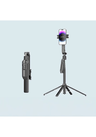 Jmary Kt-299 360 Derece Dönebilen Kablosuz Kumandalı Tripod Ve Selfie Çubuğu Siyah