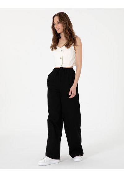 Pierre Cardin Kadın Siyah Pantolon Kanvas-chino 50313136-vr046 Siyah