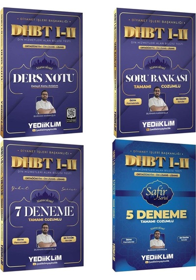 Yediiklim Dhbt I-ıı Ortaöğretim Ön Lisans Lisans Ders Notu+soru+7 Deneme+5 Deneme Seti 4 Kitap