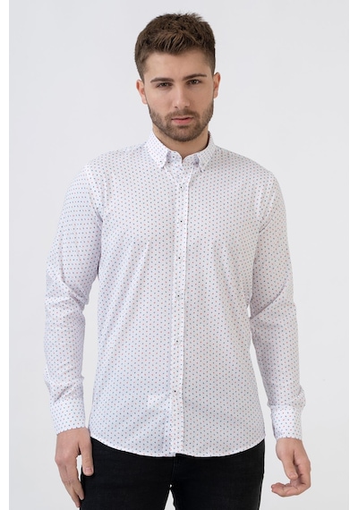White Stone Ávila G2309 Regular Fit Pamuklu Likralı Gömlek Desenli L Çok Renkli