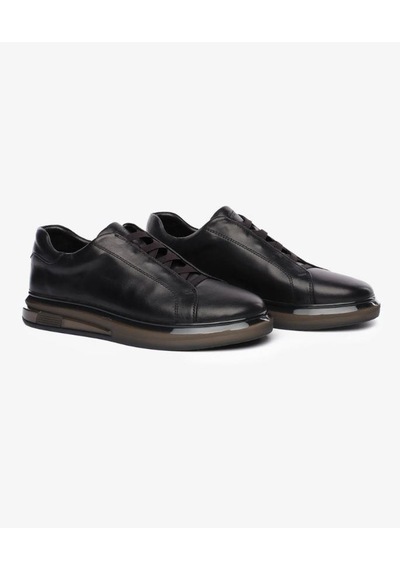 Greyder 64726 Erkek Hakiki Deri Lastikli Sneaker Ayakkabı Siyah