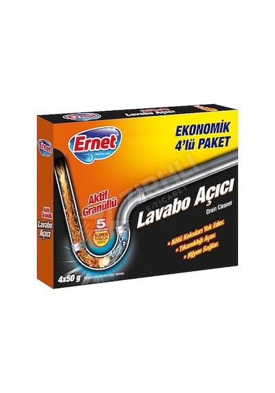 3 Adet Ernet Lavabo Açıcı Granüllü 4 X 50 Gr