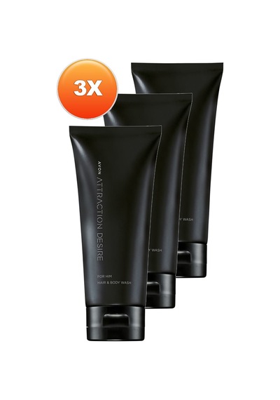 Avon Attraction Desire Erkek Saç Ve Vücut Şampuanı 3 x 200 ML