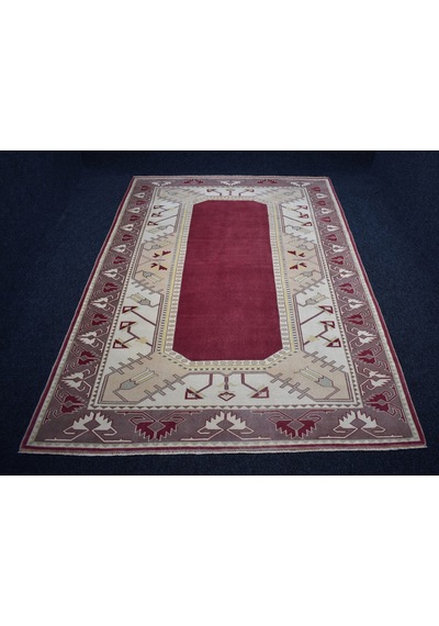 Zehra Abla Halı Vintage El Dokuma 6m2 Eskitme Modern Benzersiz Milas Yün Halı 6725 Çok Renkli