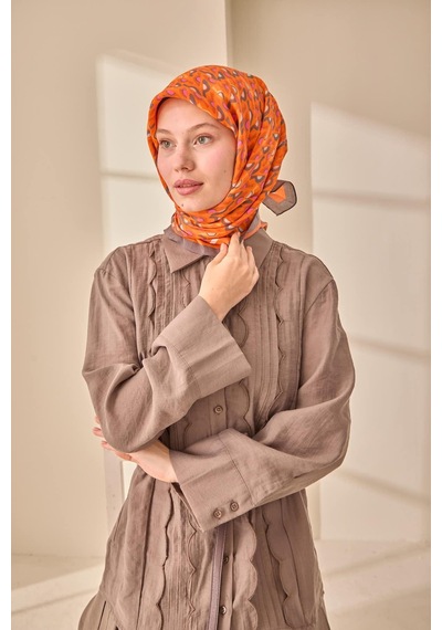 Silk Home Aura Eşarp 140006-16 Koyu Vizon, Turuncu, Beyaz, Füme, Pembe