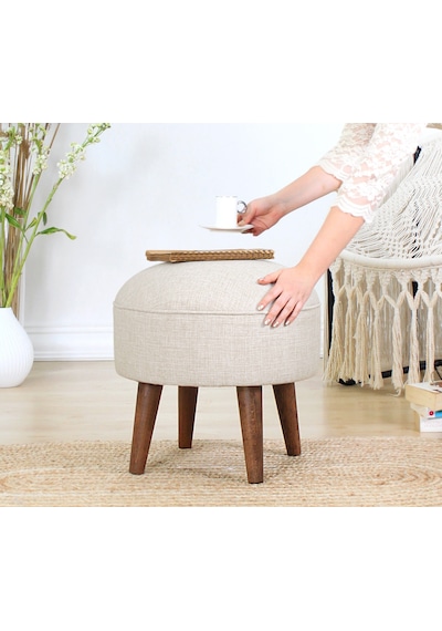 Lorencehome Deff Puf - Krem / Lorencehome