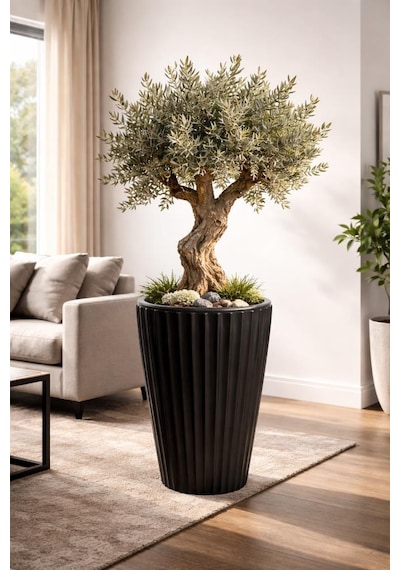 So-lvt2 Lilyum Vazo Saksı Takımı İç Kovalı 3 Adet 90 Litre No:2 Siyah