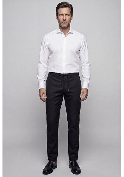 Bisse Beyaz Regular Fit Cepsiz Klasik Uzun Yaka Saten Gömlek Gmkls252185 D01