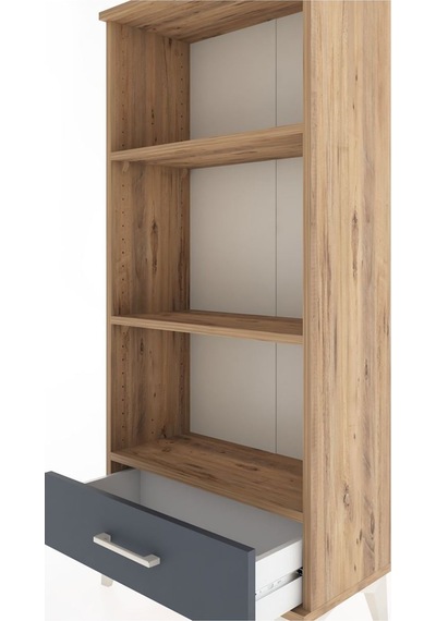 Hyperion Dolap 3 Raflı Tek Çekmeceli 60x44x134 Çam-antrasit Çam