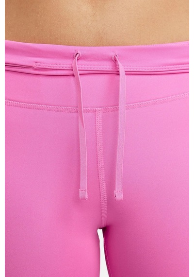 Nike Dri Fit Fast Mid Rise 7/8 Leggings Tight Kadın 3 Cepli Spor Tayt Pembe Pembe