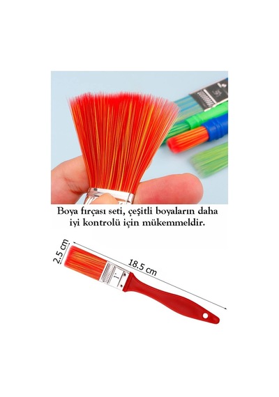Fırça Seti 6 Lı Plastik Sap Resim Fırçası 1 Paket Suluboya Akrilik Boya Guaj Boya Yağlı Boya Fırca Seti