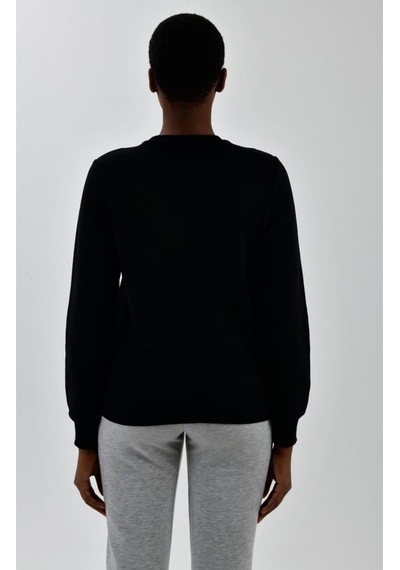 United Colors of Benetton Kadın Sol Göğsü Logo Detaylı Sweatshirt Siyah