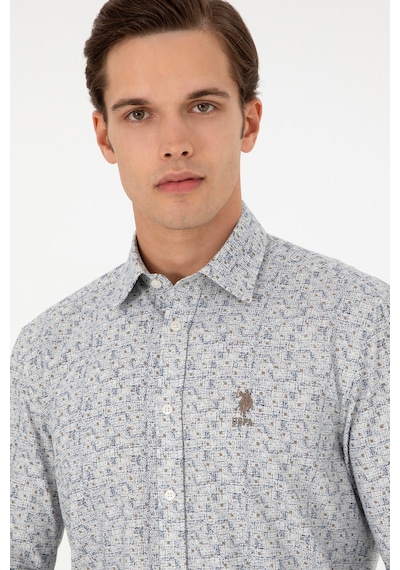 U.s. Polo Assn. Erkek Taş Gömlek Desenli 50296608-vr049 Taş