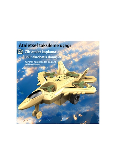 360 Akrobatik Dönen Çek Bırak Savaş Uçağı Oyuncak Dayanıklı Abs Jet