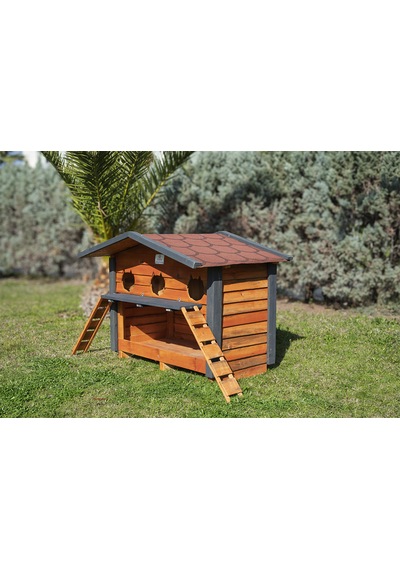 3 Yuvalı Kedi Evi Mamalıklı