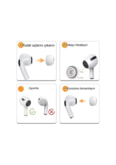 Airpods Pro & Airpods Pro 2. Nesil İçin Gürültü Azaltıcı Delikli, Silikon Kulaklık Ağrısı Yok, Kaymaz Yumuşak Kulak Uçları Uyumlu Airpods Pro/pro 2 Bedenler S/m/l