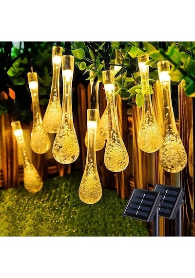 Solar 5 Metre 20 Led Günışığı Damlacık Dış Mekan Işıkları, Güneş Enerjili Led Işıklar