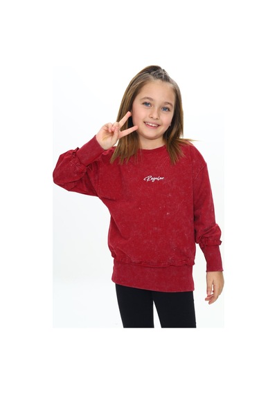Toontoy Kız Çocuk Relax Fit Bisiklet Yaka Düşük Omuz Nakış Baskılı Sweatshirt - 2 İplik Bordo Toontoy Kız Çocuk Relax Fit Bisiklet Yaka Düşük Omuz Nakış Baskılı Sweatshirt - 2 İplik Bordo