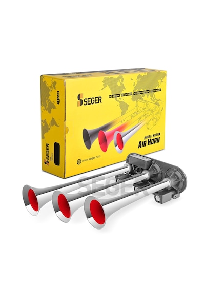 Seger - 24 Volt Krom 3 Borulu Dali Dali Arap Havalı Korna