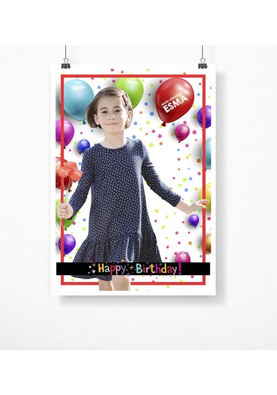 Bk Gift Kişiye Özel Doğum Günü Afiş Poster 50 X 70 Cm. 6