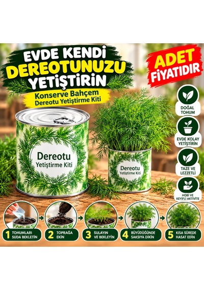 Evde Konservede Dereotu Yetiştirme Kiti Aparatı Adet Fiyatıdır Renkli